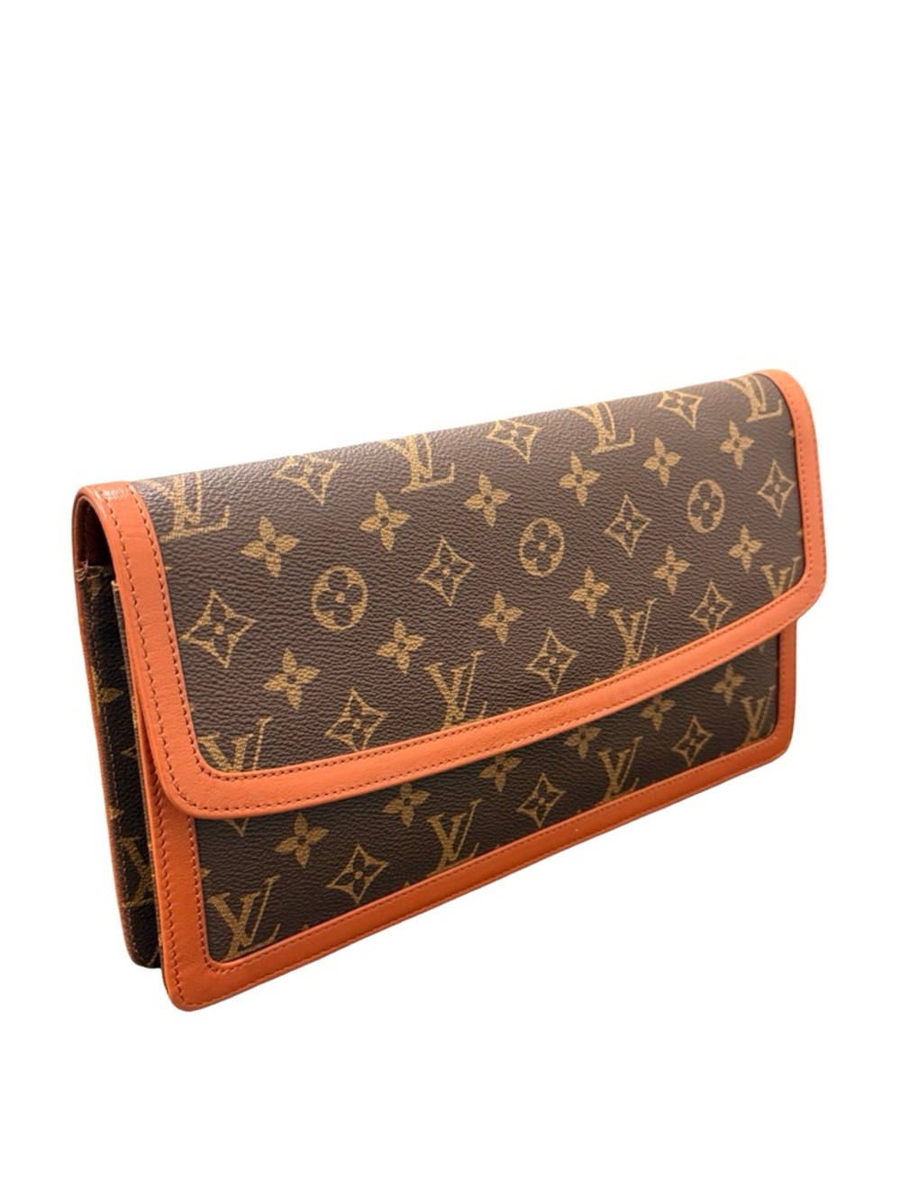 Louis Vuitton Vintage Monogram Canvas Clutch Pochette Brown LV Envelope Bag - Picture 5 of 17